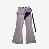 (Unisex) Buroon Incision Color Matching Pants