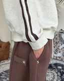 Paz V-neck embroidery sweatshirt