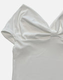 Wrinkle Cross Up Off Shoulder T