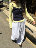 Vito Shirring Punching Layered Color Sleeveless