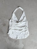 Woolen Cowl Neck Eyelet Halter Top