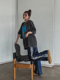 Glossy foil track pants