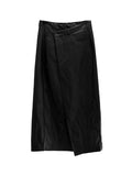 Revon Crack Leather Long Skirt