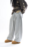 Mink pintuck balloon jogger sweatpants