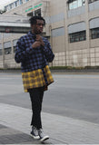 Heavy Overfit Check Colorblock Shirt