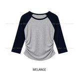 Tones Shirring Raglan Three Quarter T-shirt