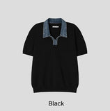 Vice Denim Collared Short Sleeve Knit