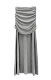Shirring Sweat Layered Long Skirt