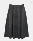 Rie Dot Flare Banding Long Skirt