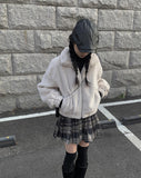 Alice Wool Check Pleated Skirt