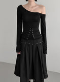 Wrap Set Corset One-Off Shoulder Top