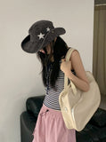 Zelot Stripe Dangara Ribbon Strap Sleeveless