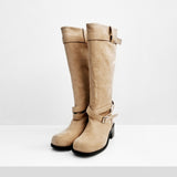 Demin Belt Suede Boots