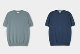 Muscle fit linen short sleeve knitwear