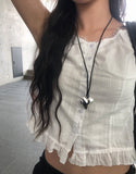 Nelly off-lace frill sleeveless blouse