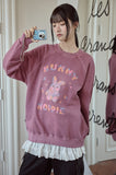Pastel Bunny Raglan Pigment Sweatshirt