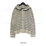 Field stripe mesh warmer hooded zip-up