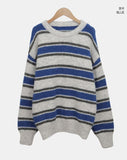 Levain Stripe Mix Round Knit