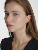 Champagne Full Moon Silver Mary Bowl Earrings