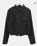 Cuhi Diagonal Button One-Pocket Collar Shirt