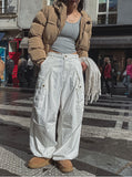 Harpy 3 Snap Pintuck Wide Cargo Pants