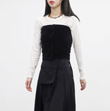 Lila Velvet Button Bustier
