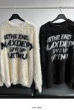 Heavy Angora Lettering Knit