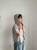 Meters Summer Check Hood Short Sleeve Shirt