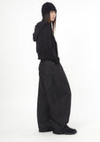 Eyelet 2-way short hood zip-up