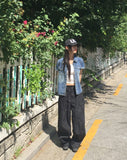 Jeje cargo string two-way wide pants