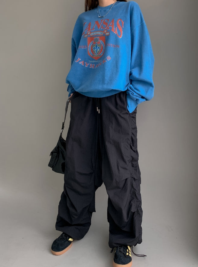 【U LAN】Lex Side Shirring Parachute Pants U LAN (ユーラン) - レックスサイドシャーリングパラシュート