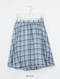 Luije Summer Check Shirring Flower Midi Banding Skirt