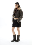 [Real Leather] Crop Shearling Fade Mustang