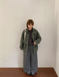 Gelte Wool Round Knit Cardigan