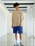 Pleat pigment washing short pants