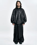 [SET] Vegan Leather Oversized Raglan Track SET