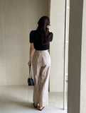 Harpies Pin Tuck Wide Slacks