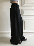Onni Summer Side Pintuck Snap Wide Pants