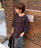 [Unisex] Felid Pigment Stripe Short Sleeve Tee
