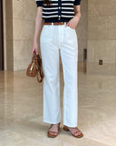 Bully Herringbone Cotton Banding Wide Pants