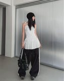 Solid track line two-way training pants