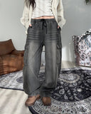 Beos Siwa Washing Banding Denim Pants