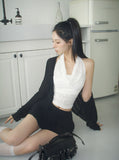 Deha Lace Drape Slim Halterneck Sleeveless