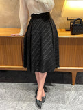 Sotime Tassel Jacquard Flared Skirt