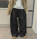 Brushed Non-Fade Raw Balloon Wide Jogger Banding Pants