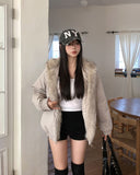 Dozen Rivet Raccoon Fur Hooded Padding