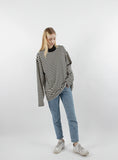 Longsleeve Heavy Overfit Stripe Half Turtleneck