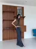 Kuten Vintage Frill Off-Shoulder Sleeveless Blouse
