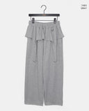 Herr Strap Banding Waist Layered Pile Training Skirt Pants