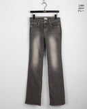 Noi Vintage Washing Low-Rise Long Bootcut Denim Pants